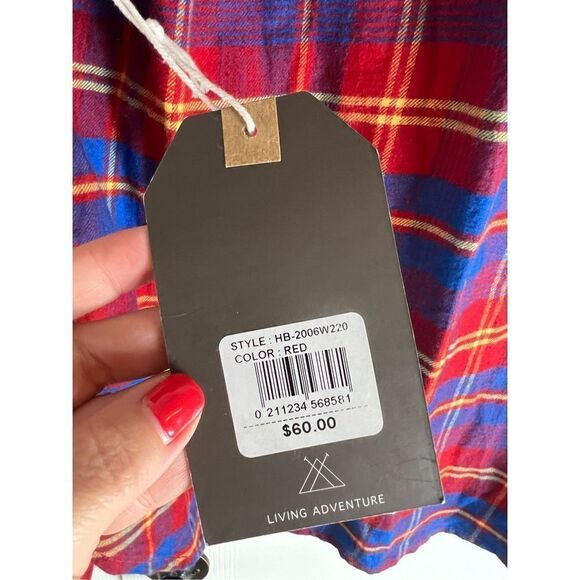 NWT Hudson & Barrow Mens Mountain Flannel Plaid Button Up Shirt Size L - Picture 3 of 4